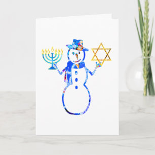 Cartão Hanukkah, bonitão judeu Menorah Star de David