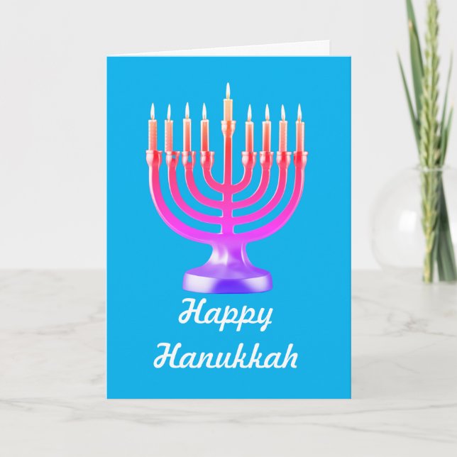 Cartão Hanukkah, Cartão Hanukkah dobrado de 5" x 7 (Frente)