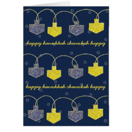 Cartão Hanukkah "Dreidel Banner" com envelope