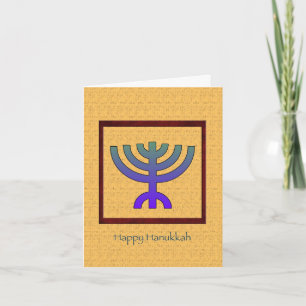 Cartão Hanukkah Menorah Feliz