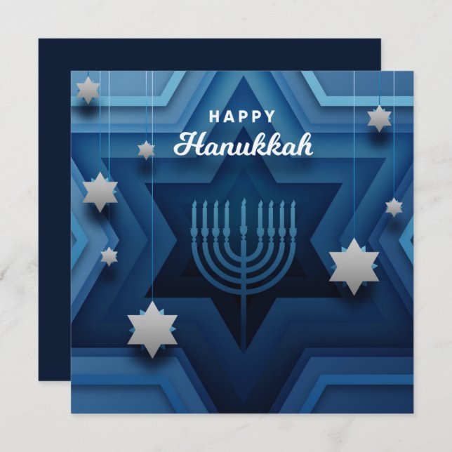 Cartão Hanukkah Menorah Feliz (Frente/Verso)