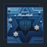 Cartão Hanukkah Menorah Feliz<br><div class="desc">Papel de corte parece design.</div>