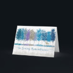 Cartão Hanukkah no Amor Lembrança Árvores de Inverno e Lo<br><div class="desc">"In Loving Memory at Hanukkah" é um cartão que tenazmente une a essência da memória com o significado de Chanucá. A frente carregar a mensagem sentida "In Loving Memory at Hanukkah", criando uma ponte entre a celebração do feriado e a memória de um ente querido. A design do cartão é...</div>