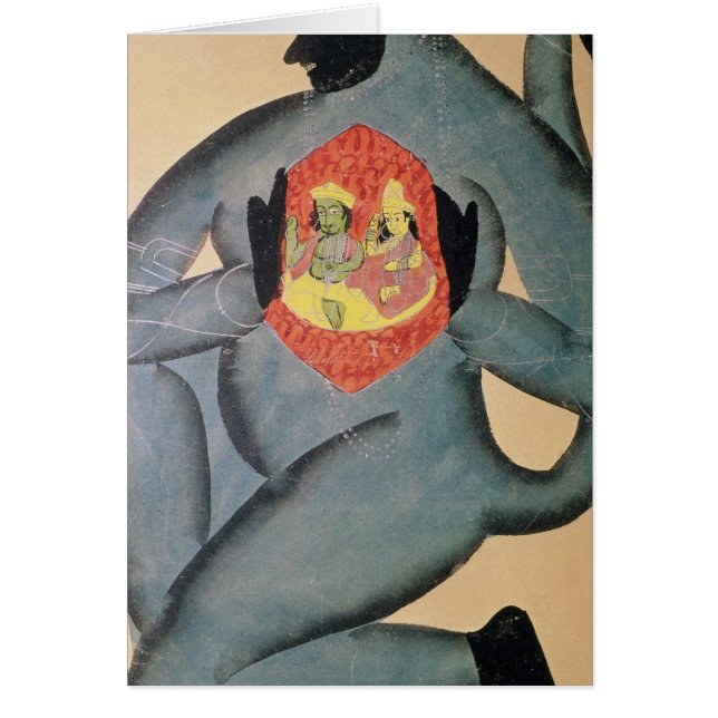 Cartão Hanuman que revela Rama e Sita (Frente)