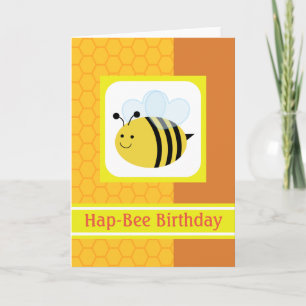 Cartão Hap-Bee Birthday Bumblebee Honeycomb