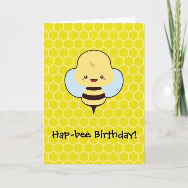 Cartão Hapbee Birthday - Bee (Frente)