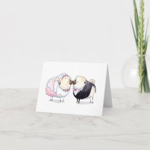 Cartão Happily Ever After pug wedding card
