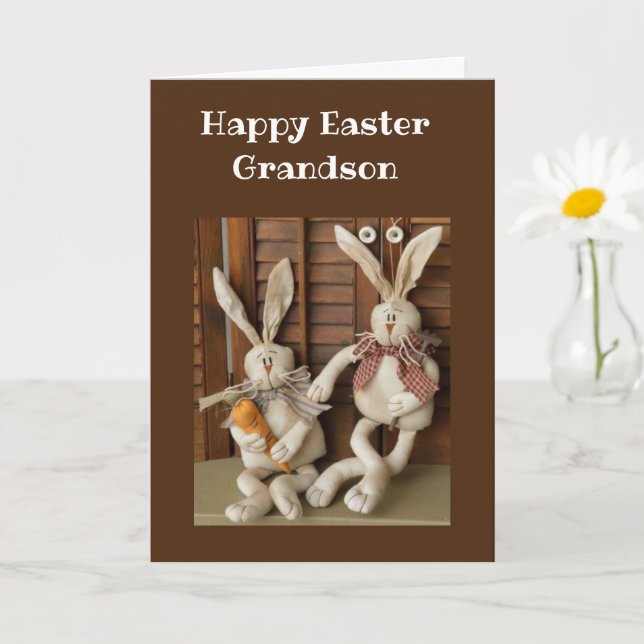 CARTÃO HAPPPY EASTER **GRANDSON** CARD (Planta pequena)