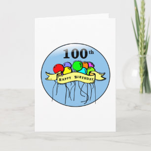 Cartão Happy 100th Birthday ballons
