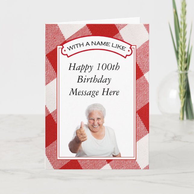 Cartão Happy 100th Birthday Greeting Card - Customizable (Frente)