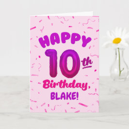 Cartão Happy 10th Birthday Card with Custom Name
