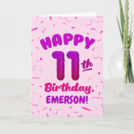 Cartão Happy 11th Birthday Card with Custom Name
