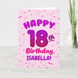Cartão Happy 18th Birthday Card with Custom Name