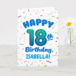 Cartão Happy 18th Birthday Card with Custom Name
