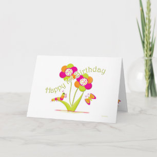 Cartão Happy 1st Birthday Caterpiller - Butterfly
