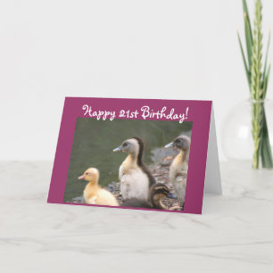 Cartão Happy 21st Birthday Duckling greeting card
