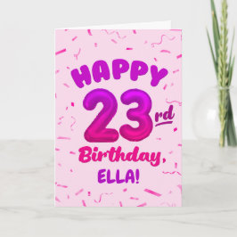 Cartão Happy 23rd Birthday Card with Custom Name