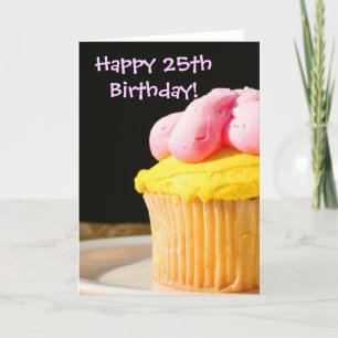 Cartão Happy 25th Birthday Cupcake greeting card