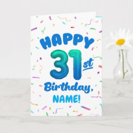 Cartão Happy 31st Birthday Card with Custom Name