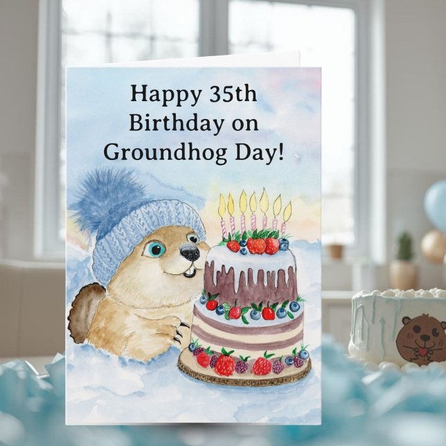 Cartão  Happy 35th Groundhog Day Birthday  (Criador carregado)