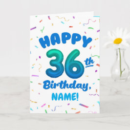 Cartão Happy 36th Birthday Card with Custom Name