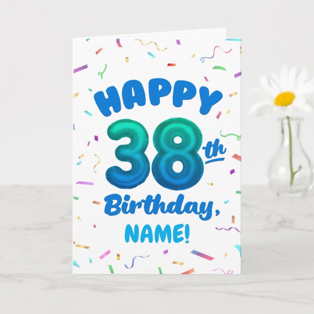 Cartão Happy 38th Birthday Card with Custom Name (Planta pequena)