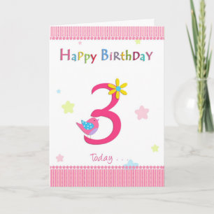 Cartão Happy 3rd birthday girl