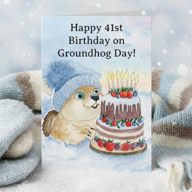Cartão  Happy 41st Groundhog Day Birthday  (Criador carregado)