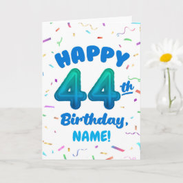 Cartão Happy 44th Birthday Card with Custom Name
