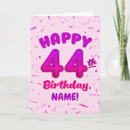 Cartão Happy 44th Birthday Card with Custom Name