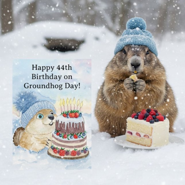 Cartão  Happy 44th Groundhog Day Birthday  (Criador carregado)