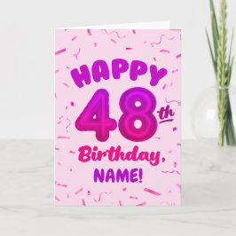 Cartão Happy 48th Birthday Card with Custom Name