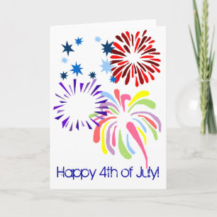 Cartão Happy 4th of July fireworks blank card