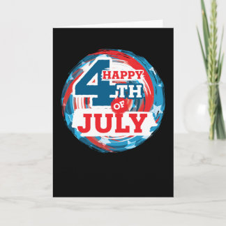 Cartão Happy 4th of July - USA flag Color