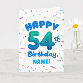 Cartão Happy 54th Birthday Card with Custom Name