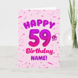 Cartão Happy 59th Birthday Card with Custom Name