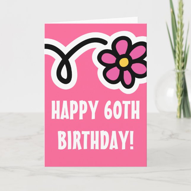 Cartão Happy 60th Birthday Greeting Card (Frente)