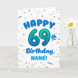 Cartão Happy 69th Birthday Card with Custom Name