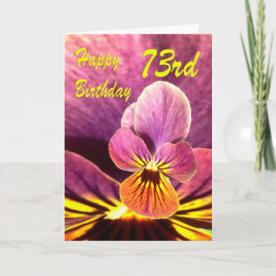 Cartão Happy 73rd Birthday Flower Pansy