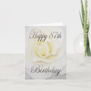Cartão Happy 87th Birthday White Flower