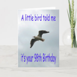 Cartão Happy 98th Birthday Flying Seagull bird