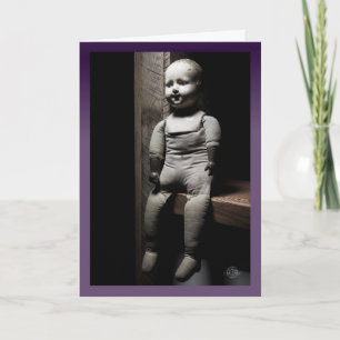 Cartão Happy All Hallow's Eve - creepy Halloween Robert