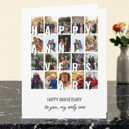 Cartão Happy Anniversary 20 Wedding Photo Collage