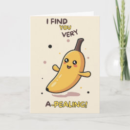 Cartão Happy Anniversary Cute Funny Simple Banana Card