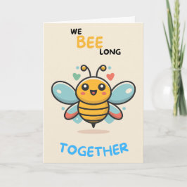 Cartão Happy Anniversary Cute Funny Simple Bee Card