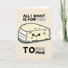 Cartão Happy Anniversary Cute Funny Simple Brie Card