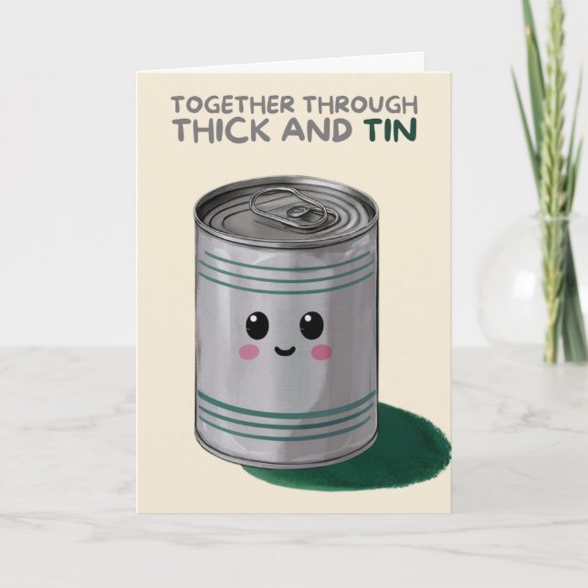 Cartão Happy Anniversary Cute Funny Simple Can Card (Frente)