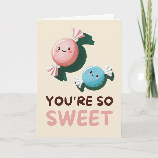 Cartão Happy Anniversary Cute Funny Simple Candy Card (Frente)