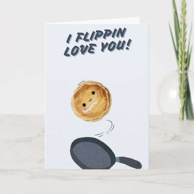 Cartão Happy Anniversary Cute Funny Simple Pancake Card (Frente)