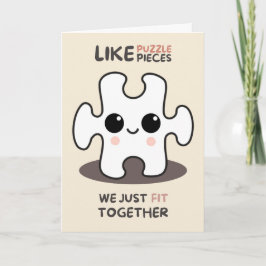 Cartão Happy Anniversary Cute Funny Simple Puzzle Card